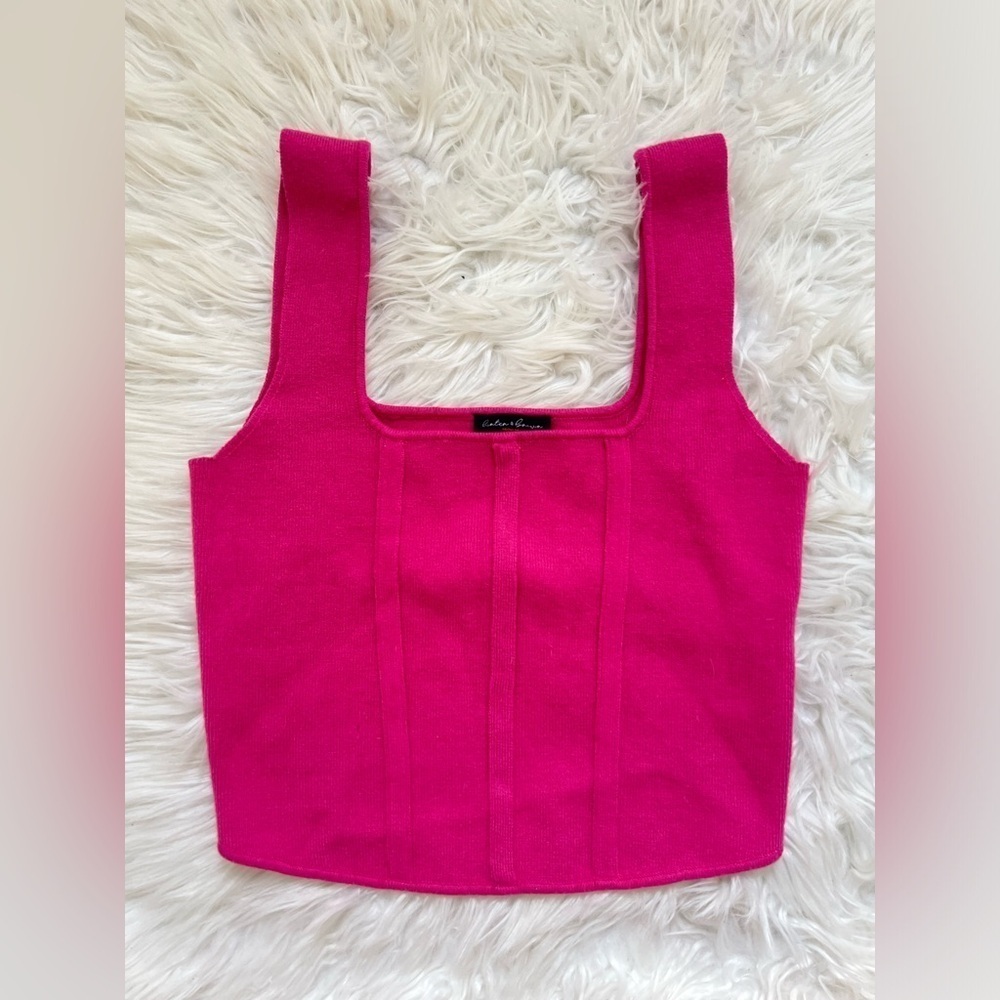 Barbiecore Knit Cropped Tank